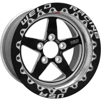 Weld S71 15x10.33 / 5x120mm BP / 7.5in. BS Black Wheel (Medium Pad) - Black Single Beadlock MT