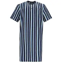 Hajo Nachtmode Hajo Nachthemd Korte Mouw | Verticale Lime Strepen - blauw
