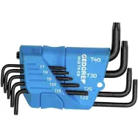 Gedore H 43 TX-09 TX Haakse schroevendraaierset T 7, T 8, T 9, T 10, T 15, T 20, T 25, T 30, T 40 9-delig