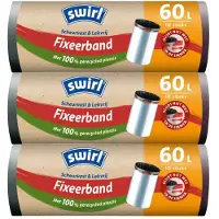 Swirl 3x Pedaalemmerzakken Met Fixeerband 60 Liter 10 Stuks