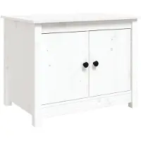 vidaXL Salontafel 71x49x55 cm massief grenenhout wit