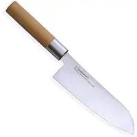 Suncraft Senzo Santoku mes 16,5 cm messenstaal beige