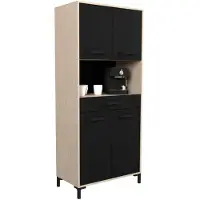 Parisot Buffetkast Felicity 80cm, 4 deuren & 1 lade - eikdecor/zwart