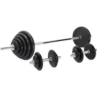 Gorilla Sports Halterset 100 kg Rubber - Schroefsluiting 30 mm