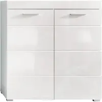 Trendteam Garderobe, schoenenkast Amanda, wit, decoratief/wit, hoogglans, diepgetrokken, 91 x 97 x 38 cm
