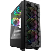 Sharkoon RGB Hex - Mid tower - ATX - Seitenteil mit Fenster (gehärtetes Glas) Desktop PC-behuizing Zwart