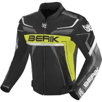 Berik Absolute Race Zwart Neon Geel Antraciet Leren Motorjas Maat 50