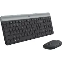 Logitech MK470 Slim Draadloos Toetsenbord en Muis Grijs QWERTY