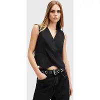 AllSaints Averie Ten Waistcoat Black Size: 10 | Vests Outlet | Dames | Zwart