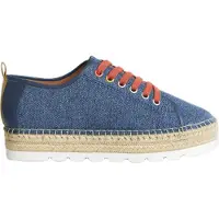 White Stuff Espadrille Lace Up Flatforms Chamb Blue Maat: 6 | Espadrilles Outlet | Dames | Blauw