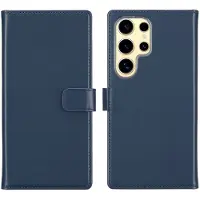 Selencia Echt Leren Bookcase voor de Samsung Galaxy S25 Ultra - Blauw