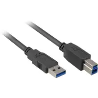 Sharkoon 1m, USB3.0-A/USB3.0-B 1m USB A USB B Zwart USB-kabel