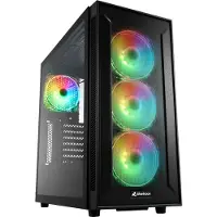 Sharkoon TG6M RGB - Tower - ATX - Seitenteil mit Fenster (gehärtetes Glas) Tower PC-behuizing Zwart