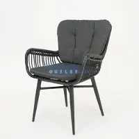 Vita Spider Zwart Dining Tuinstoel (excl. rugkussen)