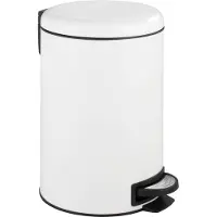 Wenko Pedaalemmer Leman Easy-close 12 Liter mat wit - Easy Close deksel - Afvalemmer - Prullenbak - Afvalbak - Vuilbak - Vuilnisbak