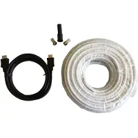 Bkl Electronic Satelliet Aansluitkabel [1x F-stekker, HDMI-stekker - 1x F-stekker, HDMI-stekker] 25.00 m 90 dB Zwart, Wit
