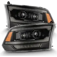 AlphaRex 09-18 Ram 2500 LUXX LED Proj Headlight Plank Style Alpha Blk w/Activ Light/Seq Signal/DRL