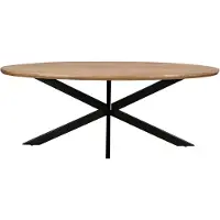 LivingFurn eetkamertafel jesper oval 240 cm mangohout / gecoat staal