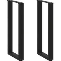 vidaXL Console tafelpoten 2 st U-vormig 38x(72-73) cm staal zwart