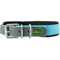 Hunter - Collar Convenience Comfort - Hondenhalsband Halsumfang 52-60 cm - Breite 2,5 cm, turquoise