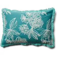 Rivièra Maison Kussensloop bloemenprint 65x45 cm, Kussenhoes, decokussen rechthoek - RM Salinas Pillow Cover - Blauw - Katoen