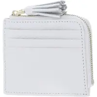 Coccinelle Leren Kaarthoes Tassel Credit Card Holder Brillant White Wit