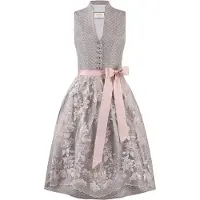 Stockerpoint Dirndl 'Madlenka' taupe / oudroze / wijnrood