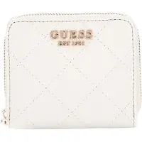 GUESS portemonnee Eco Carly SLG Small Zip Around Wallet Stone crème