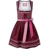 Stockerpoint Dirndl 'Kim' rosa / bordeaux / wit