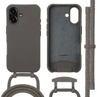 IMoshion Color Backcover met afneembaar koord met MagSafe voor de Apple iPhone 16 - Black Coffee
