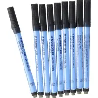 Staedtler Lumocolor Correctable markeerstift 10 stuk(s) Fijne punt Zwart