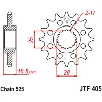 JT Sprockets 525 Ru Jtf405.20rb Steel&rubber Voortandwiel