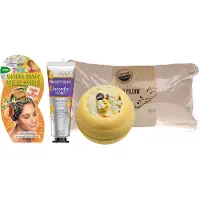 Burt's Bees Cadeauset Honing Self Care - Handcreme Lavender & Honey - 7th Heaven Hair & Root Masker Manuka Honey - Source Balance Badkussen Cotton