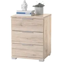 Pol-Power bijzetmeubel nachtkastje 3 laden materiaal hout decoratief folie 46x61x42 cm