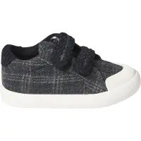 Vertbaudet Textielen sneakers met klittenband voor baby grijs, geruit