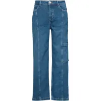 Comma casual identity Cargojeans blauw denim