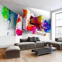 Karo-art Fotobehang - Kleurrijke 3 D vormen