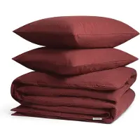 Yumeko Dekbedovertrek set Seersucker Katoen 240x220 Rood - Eco, Bio & Fairtrade