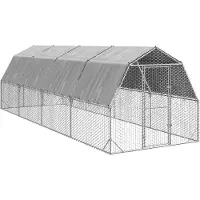 vidaXL Kippenren met dak 2,5x8x2,25 m gegalvaniseerd staal