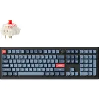 Keychron V6 Max, Volledige grootte (100%), Bekabeld en draadloos, RF draadloos + Bluetooth, Mechanische schakelaar, RGB LED, Zwart, Grijs