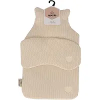 Apollo - Warmwaterkruik met slaapmasker- Kruik met hoes - Kruikenzak - Kruik Baby - Teddy Rib - Beige