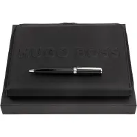 HUGO BOSS Schrijfmappen Label Writing Set Black Zwart
