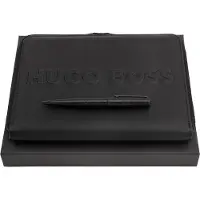 HUGO BOSS Schrijfmappen Label Writing Set Black Zwart