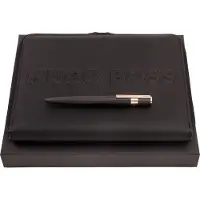 HUGO BOSS Schrijfmappen Label Writing Set Black Zwart