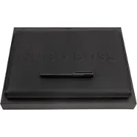 HUGO BOSS Schrijfmappen Label Writing Set Black Zwart