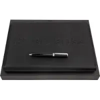 HUGO BOSS Schrijfmappen Label Writing Set Black Zwart