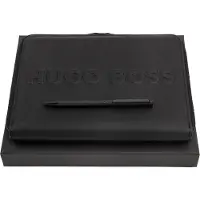 HUGO BOSS Schrijfmappen Label Writing Set Black Zwart
