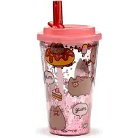 Puckator Beker - Pusheen Foodie - Cake&Icecream - Breukbestendig/Dubbelwandig - Poptop Cover - Ecozen - 500ml