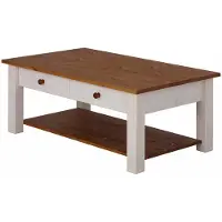 Loft 24 Chicago-Salontafel - Wit/Honing Grenen 1 Schublade