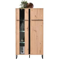 Poldimar Vitrinekast Hoggas 84,5cm 2 deuren - eik/zwart